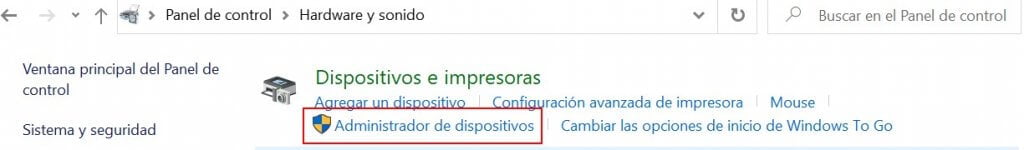 adminsitrador de dispositivos