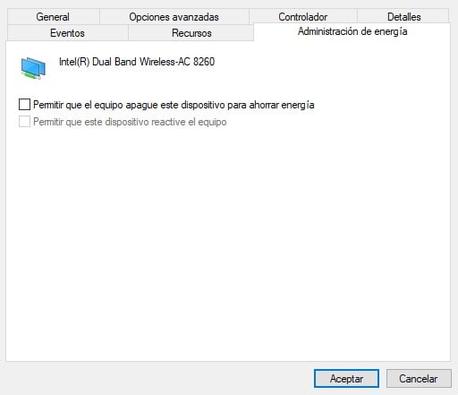 desactivar permitir que el equipo apague este dispositivo