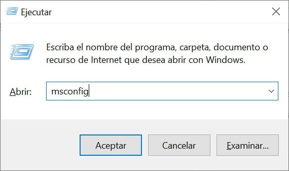 ejecutar msconfig