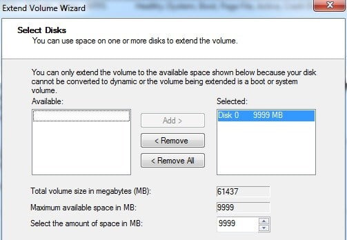 extend volume win 7