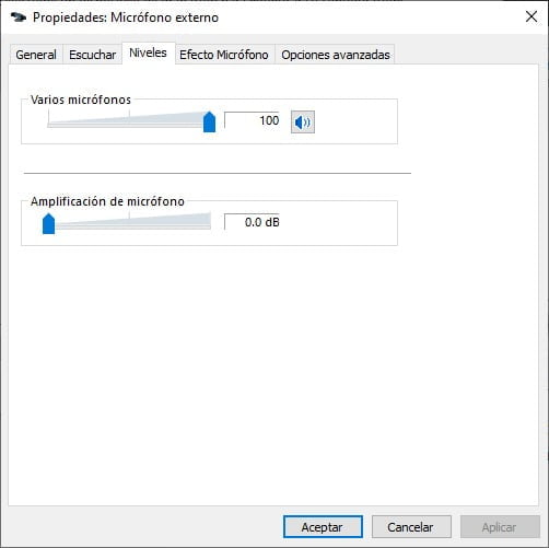 niveles de audio