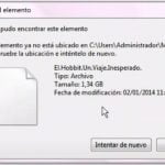 no se puedo encontrar este elemento