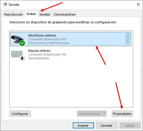 preferencias de grabación