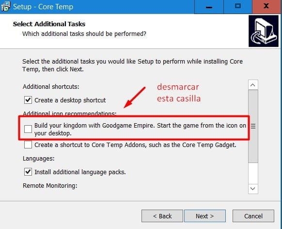 instalar core temp sin publicidad