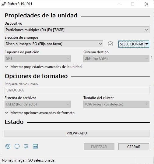 seleccionar iso rufus