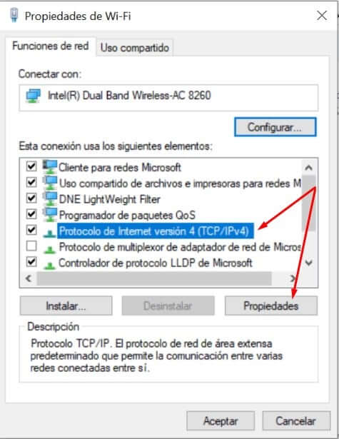 propiedades tcp ip v4