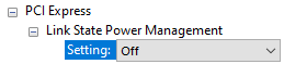 How to change express PCI settings