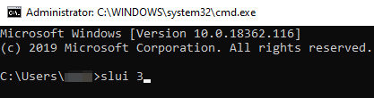 How to use Use the Slui 3 command