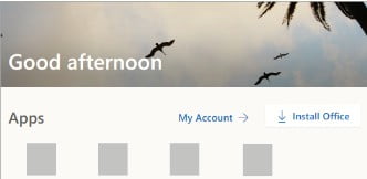 Installing Office through Microsoft Account
