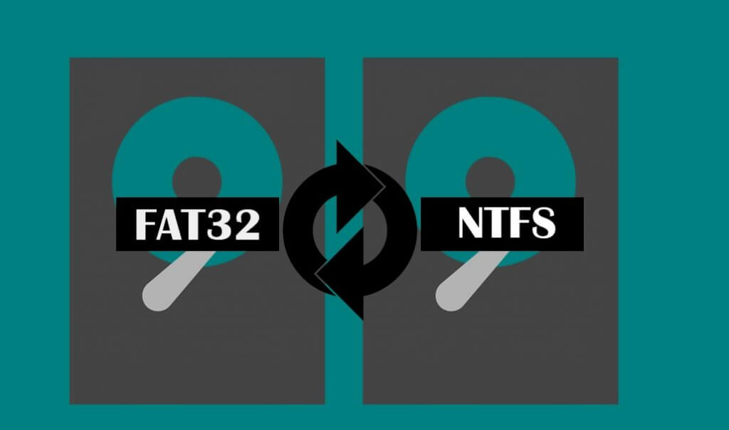 de ntfs a fat32 y de fat32 a ntfs