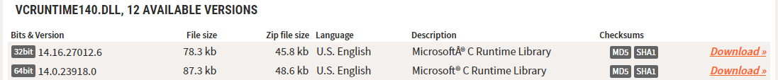 how to fix vcruntime140.dll