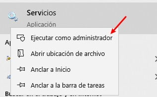 ejecutar servicios con permisos de administrador