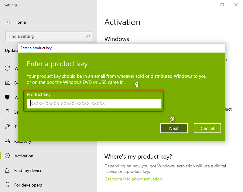 windows 10 pro product key