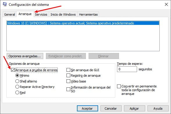 reinicar prueba errores