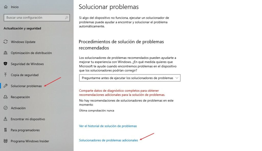 solucionar problemas adicionales