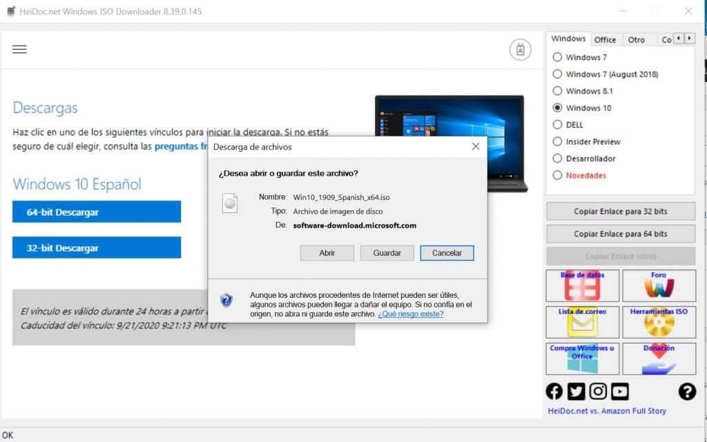 descargar ultima versión de Windows en Español en ISO