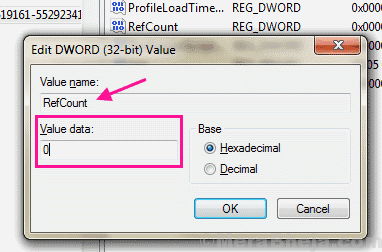 Perfil de Usuario Regcount Error El servicio de height = 