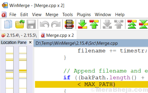  archivo Winmerge Comparar 