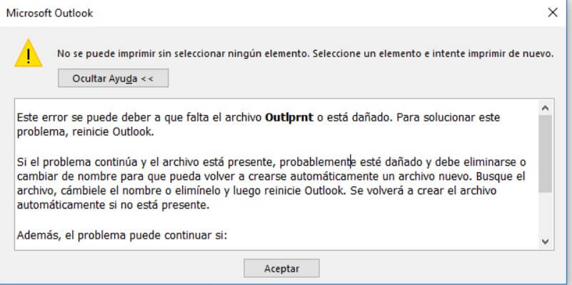 ayuda outlprnt
