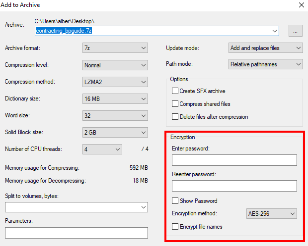 Imagen de un archivo comprimido con WinZip