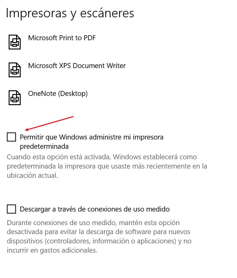 desactivar permitir que windows adminitre mi impresora