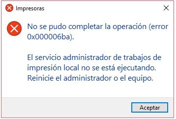 el servicio administrador de trabajos local no se esta ejecutando