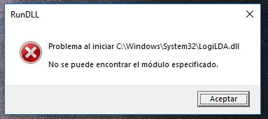problema al iniciar logilda dll