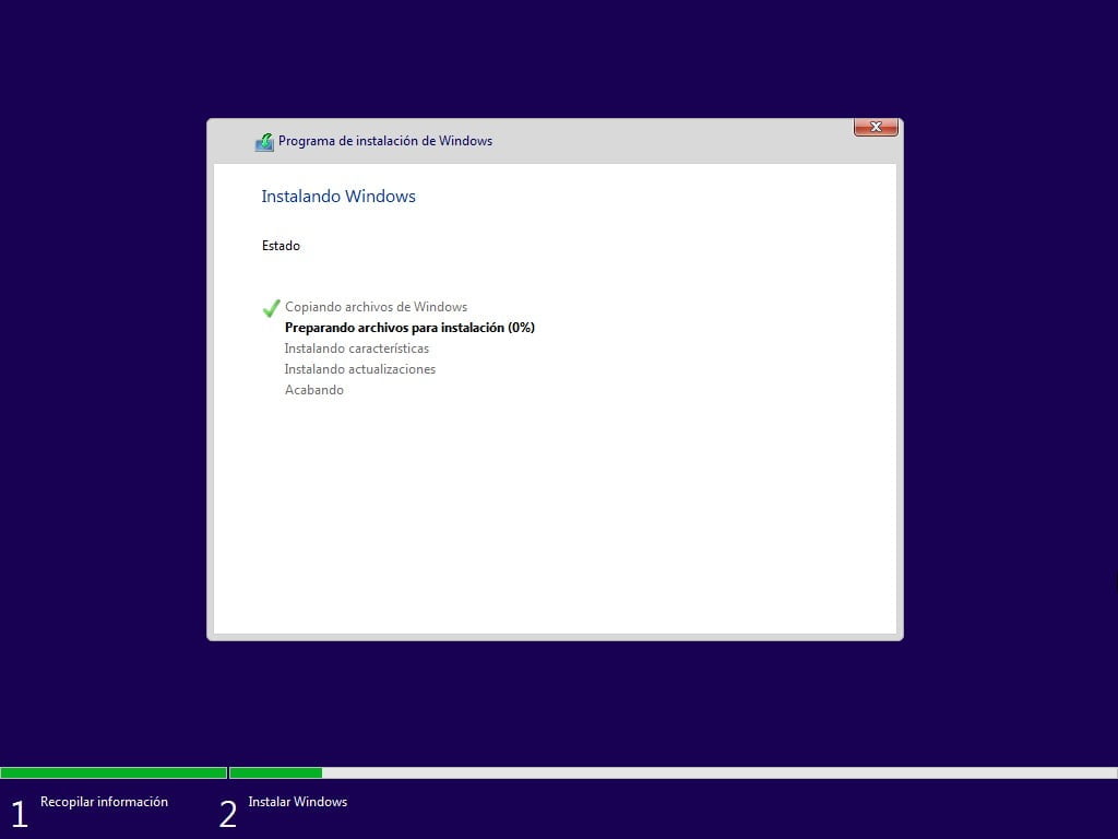 instalándose windows