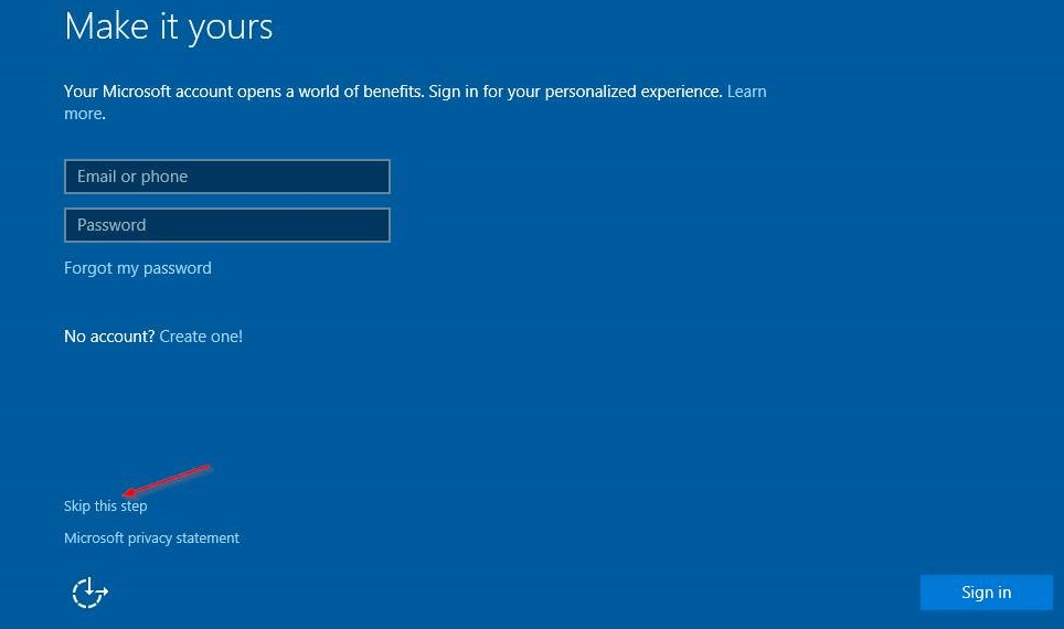 Choosing preference during Windows installation