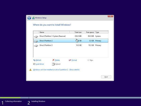 choose partition disk