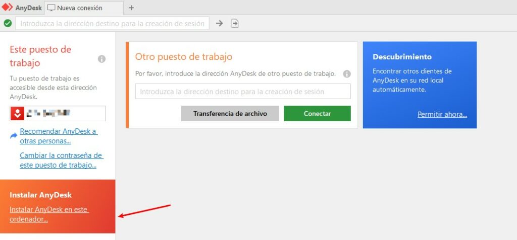 instalar anydesk en este ordenador