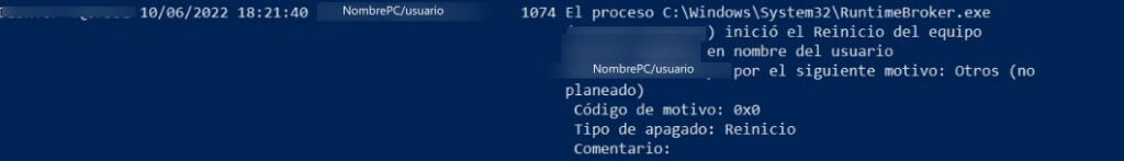 reinicio o apagado manual