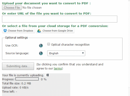 captura de pantalla del sitio web de Online-Convert.com