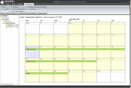 Captura de pantalla de Dolphinity Organiser.