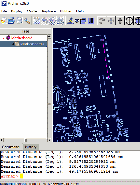 BRL-CAD con la aplicación Archer para visualizar archivos STEP