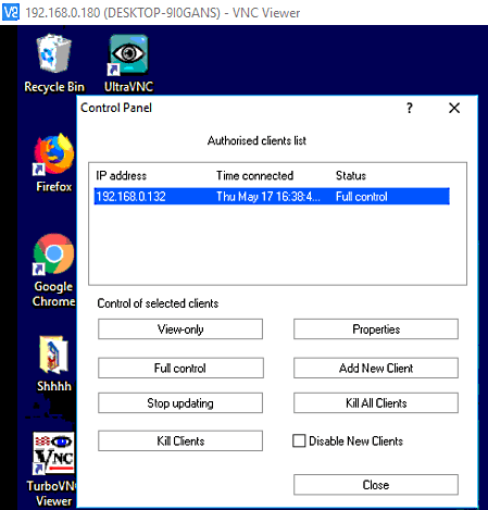 RealVNC VNC client