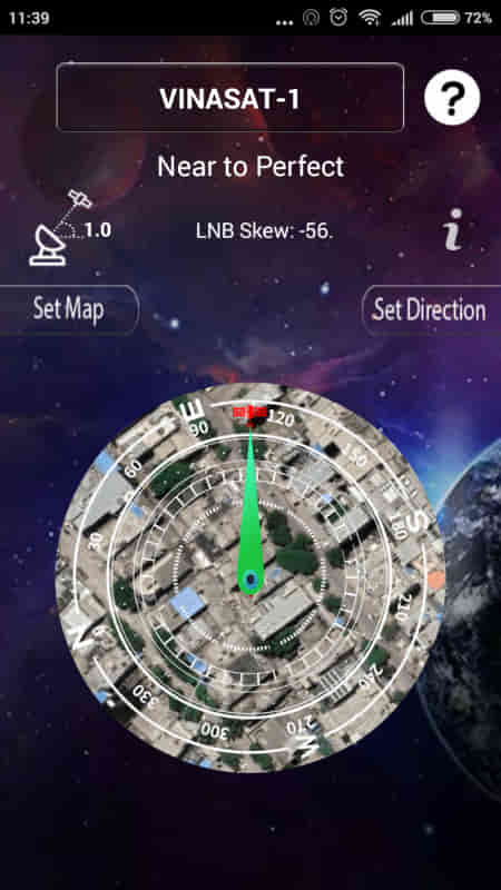 Captura de pantalla de la aplicación Satellite Finder Lite