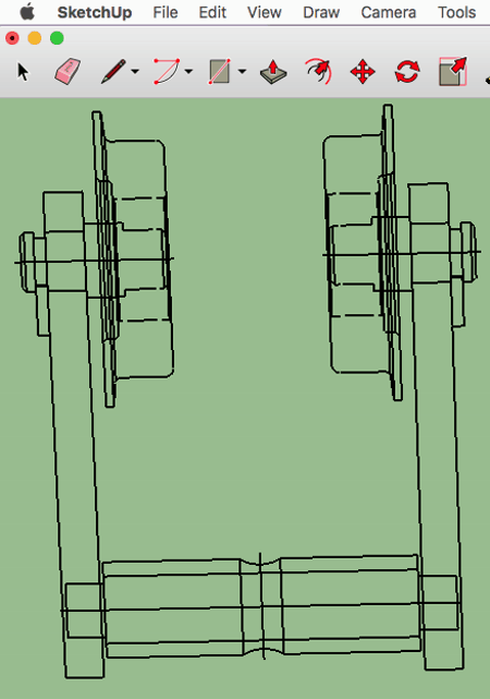 Imagen de la interfaz de SketchUp mostrando herramientas de diseño 3D