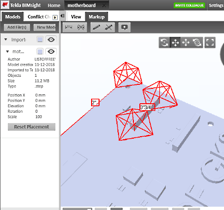Tekla BIMsight, un visor de archivos STEP con medición de distancias